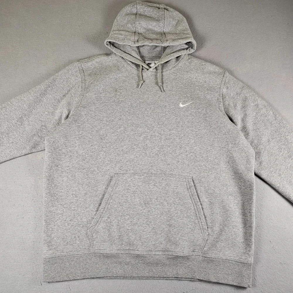 Nike Sportswear Club Fleece Hoodie Mens XXL Gray Pullover Classic Embroidered
